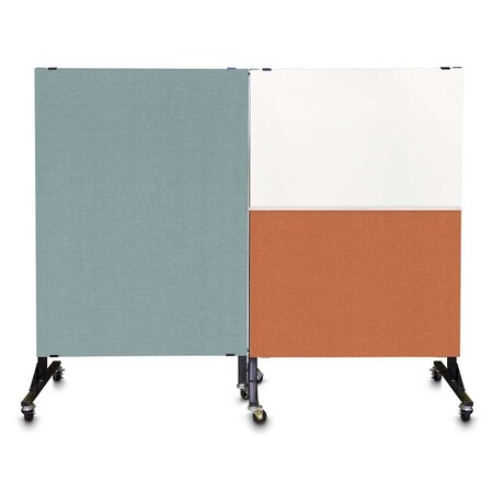United Visual Products Sliding Door Indoor Enclosed Corkboard, 4 UV9001ACS4824-SATIN-PUMICE